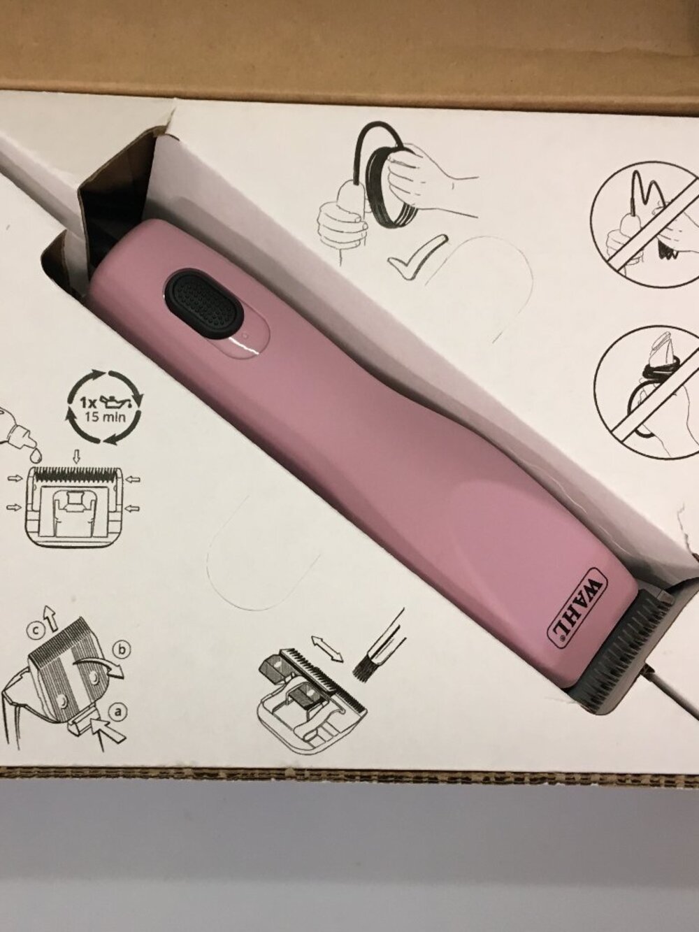 EXC Wahl Pro Animal KM2+ Corded Pet Clippers 2 Speed Pink Box #10 Blade